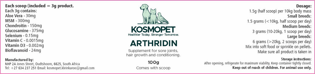 Arthridin – 100g Pet Joint Support