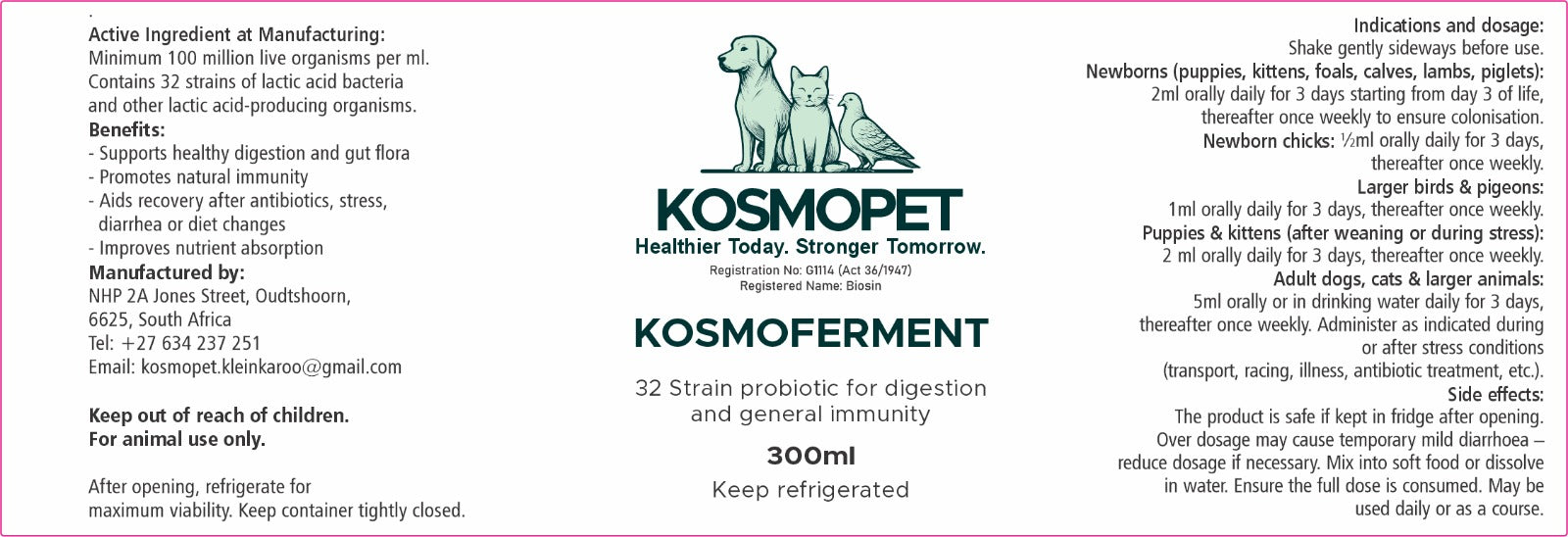 KosmoFerment – 300ml Pet Probiotic